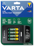 Varta Ultra Fast Charger+ 4 Μπαταριών Ni-Cd/Ni-MH Μεγέθους AA/AAA Σετ με 4x AA 2100mAh