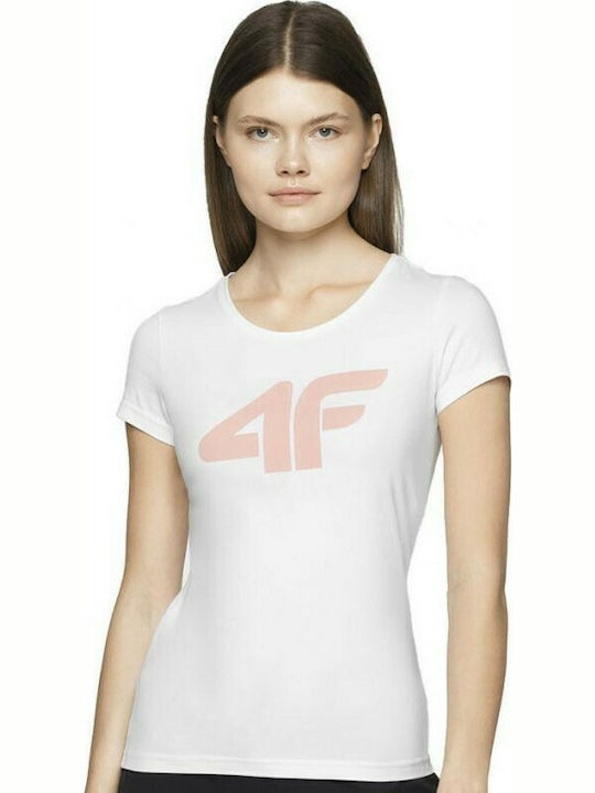 4F Damen Sportlich T-shirt Weiß