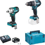 Makita Set Schlagbohrschrauber & Schlagschraubendreher 18V mit 3 Batterien 5Ah