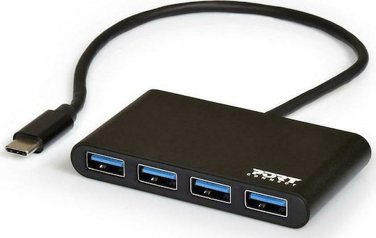 Port Designs USB Хъб с 4 Порта USB 3.0 с USB-C Връзка