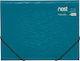 Foldermate Clipboard Flexible with 13 plastic sleeves Slides Accordion for Paper A4 Light Blue 1pcs