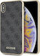 Guess 4G Collection Umschlag Rückseite Kunststoff / Silikon Gray (iPhone XS Max) GUHCI65G4GG