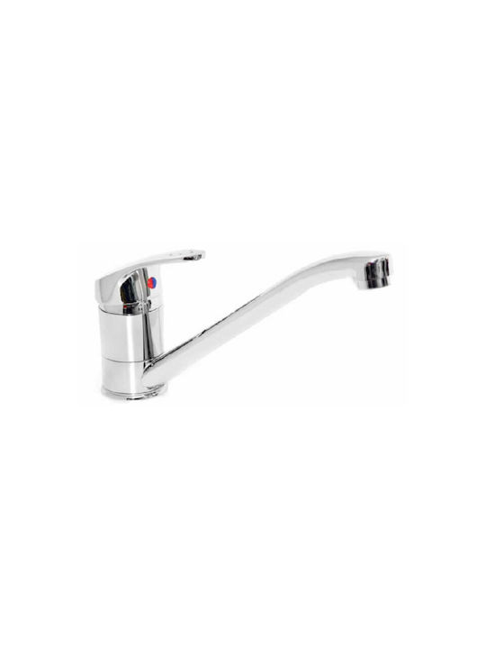Regina Mix Μπαταρία Κουζίνας Πάγκου Ασημί