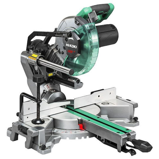 Hikoki Hikoki Kapp- und Gehrungssäge Radial Anzeige Laser C8FSHG Kapp- und Gehrungssäge Stromquelle 1100W Schiebesäge mit Schnittführung Laser & Scheibendurchmesser 216mm