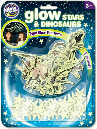 Brainstorm Kids 3D Glow-in-the-Dark Wall Sticker Stars & Dinosaurs