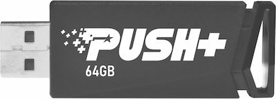 Patriot Push+ 64GB USB 3.2 Stick Μαύρο