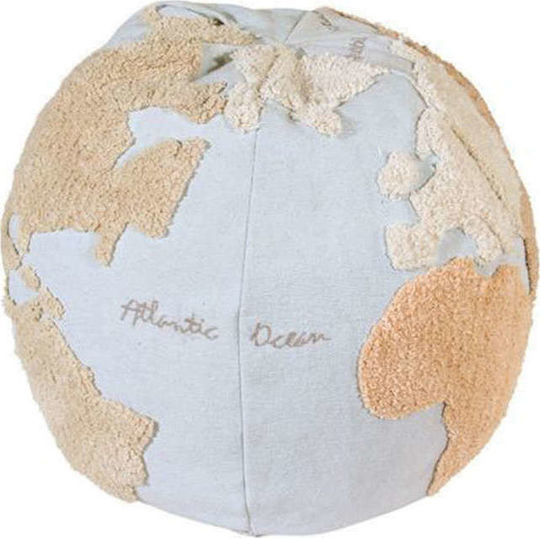 Beanbag World Map Blue 45x50x45cm