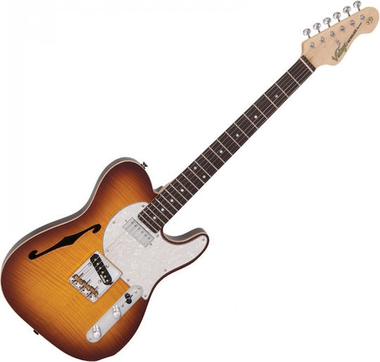 Vintage V72 ReIssued Ηλεκτρική Κιθάρα T Style με HS Διάταξη Μαγνητών Flame Tobacco Burst