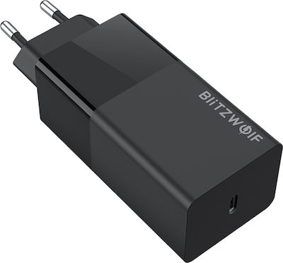 BlitzWolf Φορτιστής Χωρίς Καλώδιο με Θύρα USB-C 65W Quick Charge 3.0 Μαύρος (BW-S17)