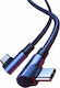 Ugreen US335 Ъглов (90°) / Плетен USB 2.0 Кабел USB-C Мъжки - USB-C 100W PD Лилав 2m 70698
