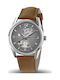 Watch with Brown Leather Strap