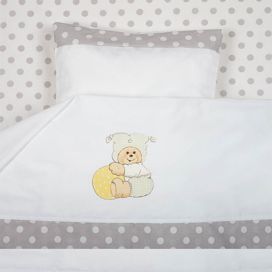 Mother Baby Harlequin Baby Sheets Set Crib Cotton Fitted Gray 70x140cm 3pcs