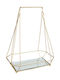 Keskor Rectangular Metallic Decorative Platter Golden 28x17x37cm