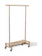 vidaXL Τροχήλατη Κρεμάστρα Δαπέδου από Bamboo Μπεζ 100x40x150cm