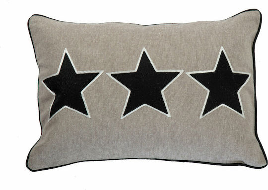 Nef-Nef Homeware Christmas Decorative Pillow Christmas Stars Rectangular Gray 30x45cm