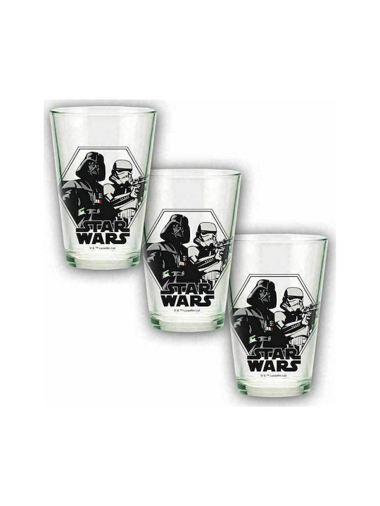Hollytoon Star Wars Σετ Ποτήρια Νερού από Γυαλί 220ml 3τμχ