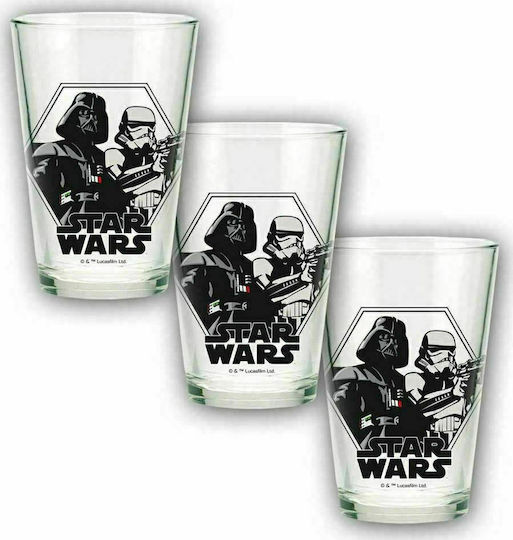 Hollytoon Star Wars Σετ Ποτήρια Νερού από Γυαλί 220ml 3τμχ