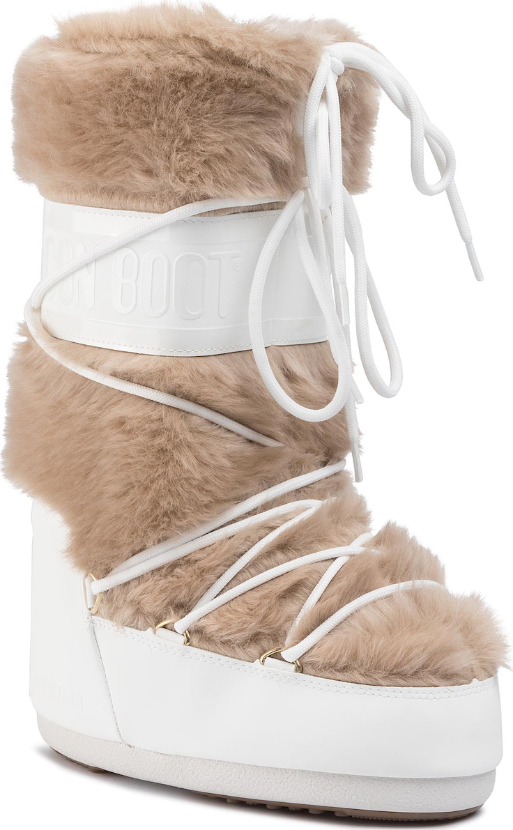 Moon Boot Classic Faux Fur 14089000 002 White Beige Skroutz.gr
