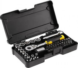 Stanley Ratschengröße mit Steckschlüssel-Set 1/4" 37 Stück Stanley Ratschengröße mit Steckschlüssel-Set 1/4" 37 Stück