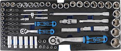 BGS Technic BGS-3341 Καστάνια με Καρυδάκια 1\2" & 1\4" 77τμχ BGS Technic BGS-3341 Καστάνια με Καρυδάκια 1\2" & 1\4" 77τμχ