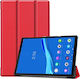 Smart Tri Fold Klappdeckel Synthetisches Leder Rot (Lenovo Tab M10 FHD Plus (2. Generation) 10,3 Zoll)