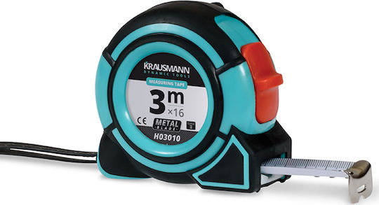 Krausmann H03010 Метрическа лента с автоматично връщане 16мм x 3м
