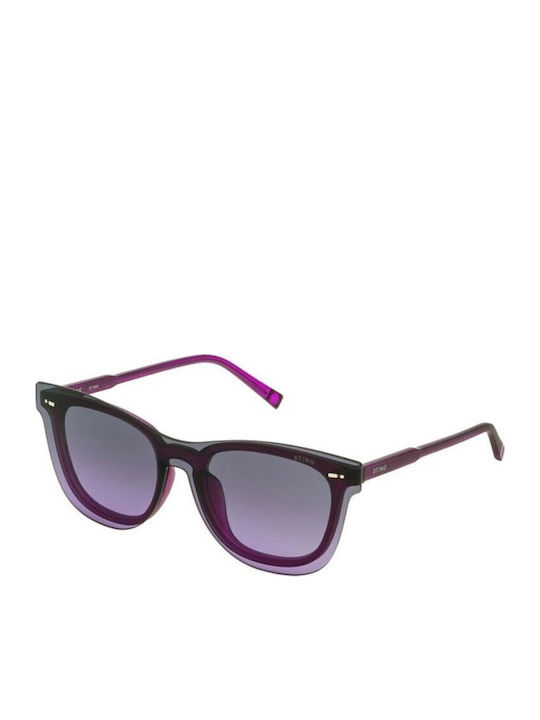 Sting Women's Sunglasses with Purple Plastic Frame and Purple Lens