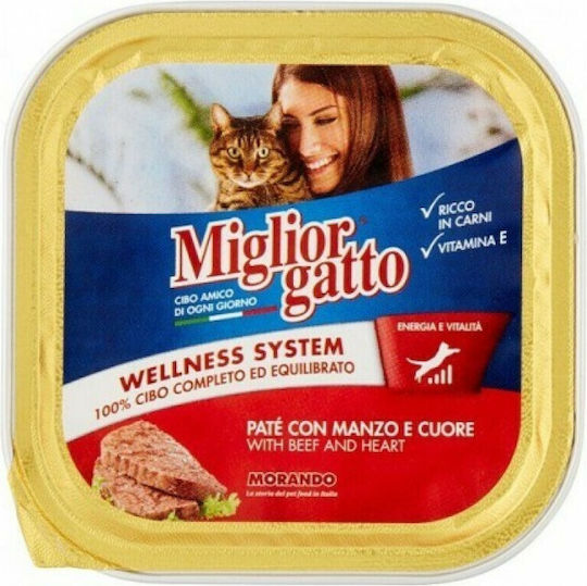 Morando Miglior Gatto Wellness System Wet Food for Senior Cats in Trays with Calf 100gr