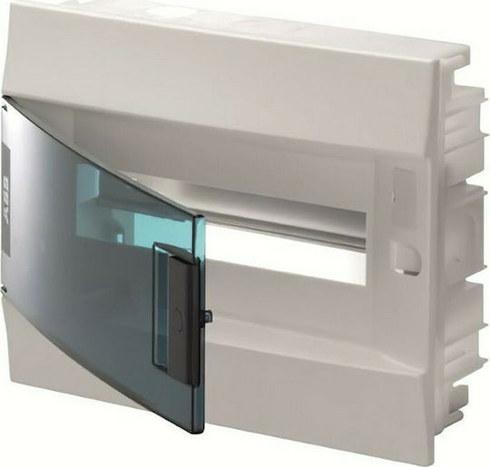 Abb Electrical Panel Walled, 1 Row, 12 Elements with Transparent Door P320xH250xD79mm