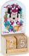 Christening Favor with Calendar Minnie Bloom made of Wood 48pcs