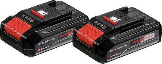 Einhell Power X-Change 2 Μπαταρίες Εργαλείου Λιθίου 18V με Χωρητικότητα 2.5Ah
