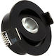 VK Lighting Round Metallic Recessed Spot with Integrated LED and Warm White Light 3W Adjustable Black 5.2x5.2cm. 1pcs