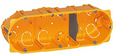 Legrand Batibox Încorporabil Cutie Electrică Ramificare pentru Rigips Comutator 3 poziții (213x73x40mm) în Culoare Portocaliu 080043