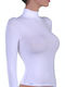 Lord Women's Long Sleeve Cotton Turtleneck T-Shirt White