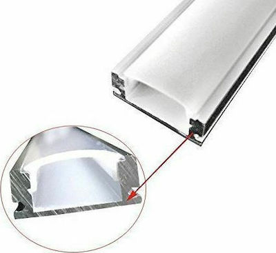 Fos me External LED Strip Aluminum Profile with Opal Cover 200x1.7x0.7cm