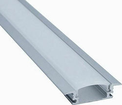 Fos me Încastrat Profil din Aluminiu pentru Bandă LED cu Opal Acoperire 200x2.4x0.7cm.