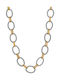 Visetti Chain Neck made of Steel Gold-plated Wide Thickness 22mm and Length 40cm