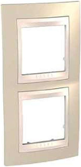Schneider Electric Unica Plus Vertical Switch Frame 2-Slots Yellow MGU6.004V.567