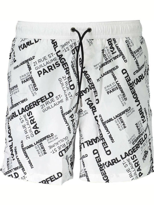 Men's Swimwear Shorts White with Patterns