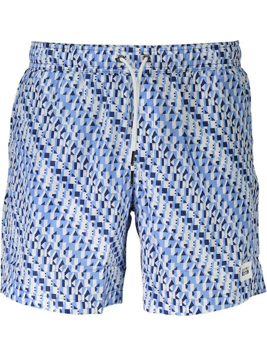 Karl Lagerfeld Men's Swimwear Shorts Multicolour with Patterns KL20MBM09_AZZURRO_SKYNAVY