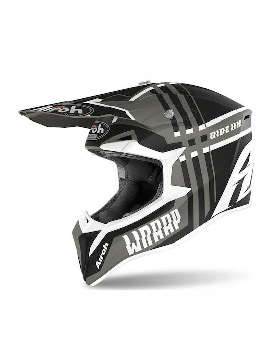 Airoh Wraap Motocross Helmet 1330gr Broken Anthracite Matt KR5301