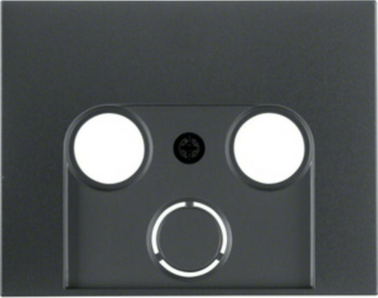 Hager Κ.1 TV-Antenna Socket Front TV+FM+SAT in Black Color 12017016