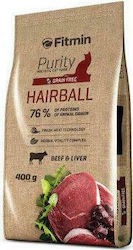 Fitmin Purity Hairball Dry Grain Free Adult Cat Food with Beef and Liver 0.4kg