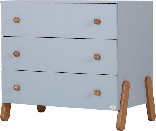 Flora Baby Kommode mit 3 Schubladen Gray 100x52x90cm