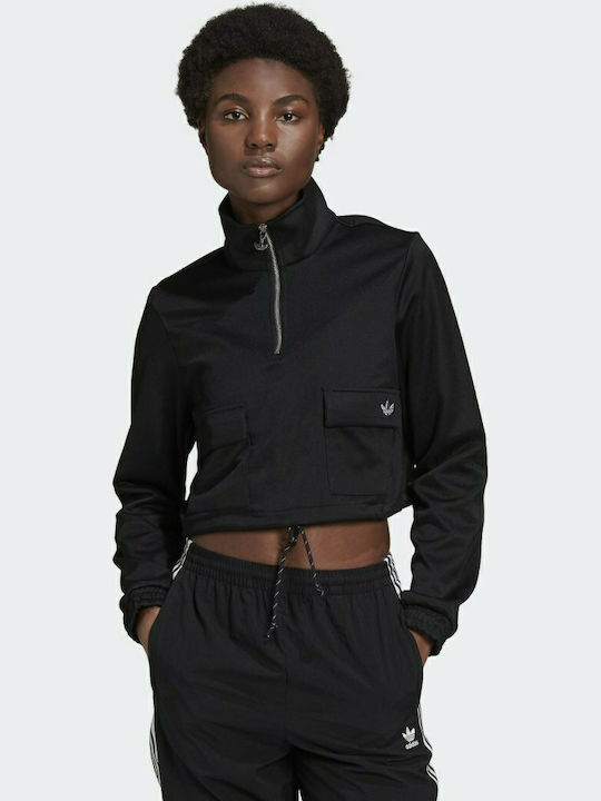 Adidas Cropped Hanorac pentru Femei Negru