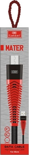 Earldom Braided USB 2.0 to micro USB Cable Μαύρο 1m (EC-060M)