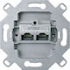 Schneider Electric Double Mecanism de priză de rețea RJ45 De tip Cat6 în culoarea Argintiu MTN465706
