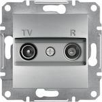 Schneider Electric Asfora TV and Radio Antenna Socket Aerial in Silver color EPH3300261