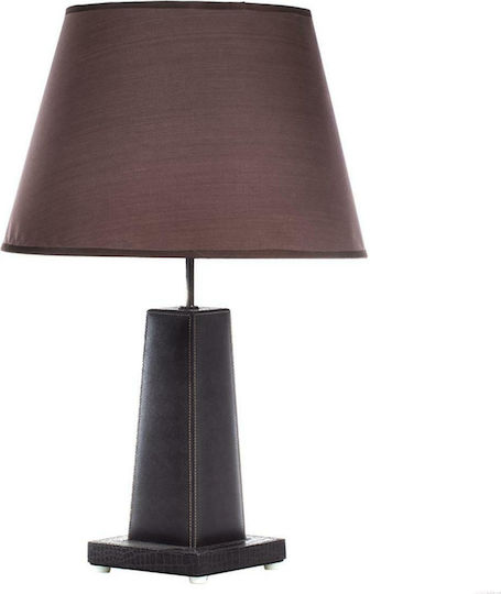 Artekko Croco Fabric Table Lamp for Socket E27 with Brown Shade and Black Base