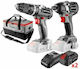 Graphite GHT-SET3 Set Impact Drill Driver & Impact Screwdriver Brushless 18V with 2 Batteries 4Ah and Case